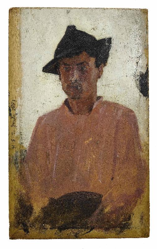 Henry Scott Tuke Italian man with hat oil painting image